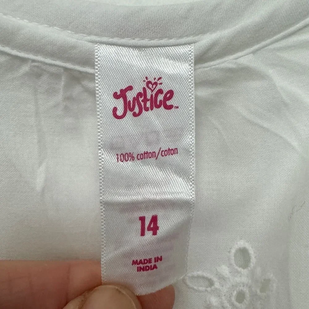 Justice White Eyelet Lace Maxi Dress Size 14